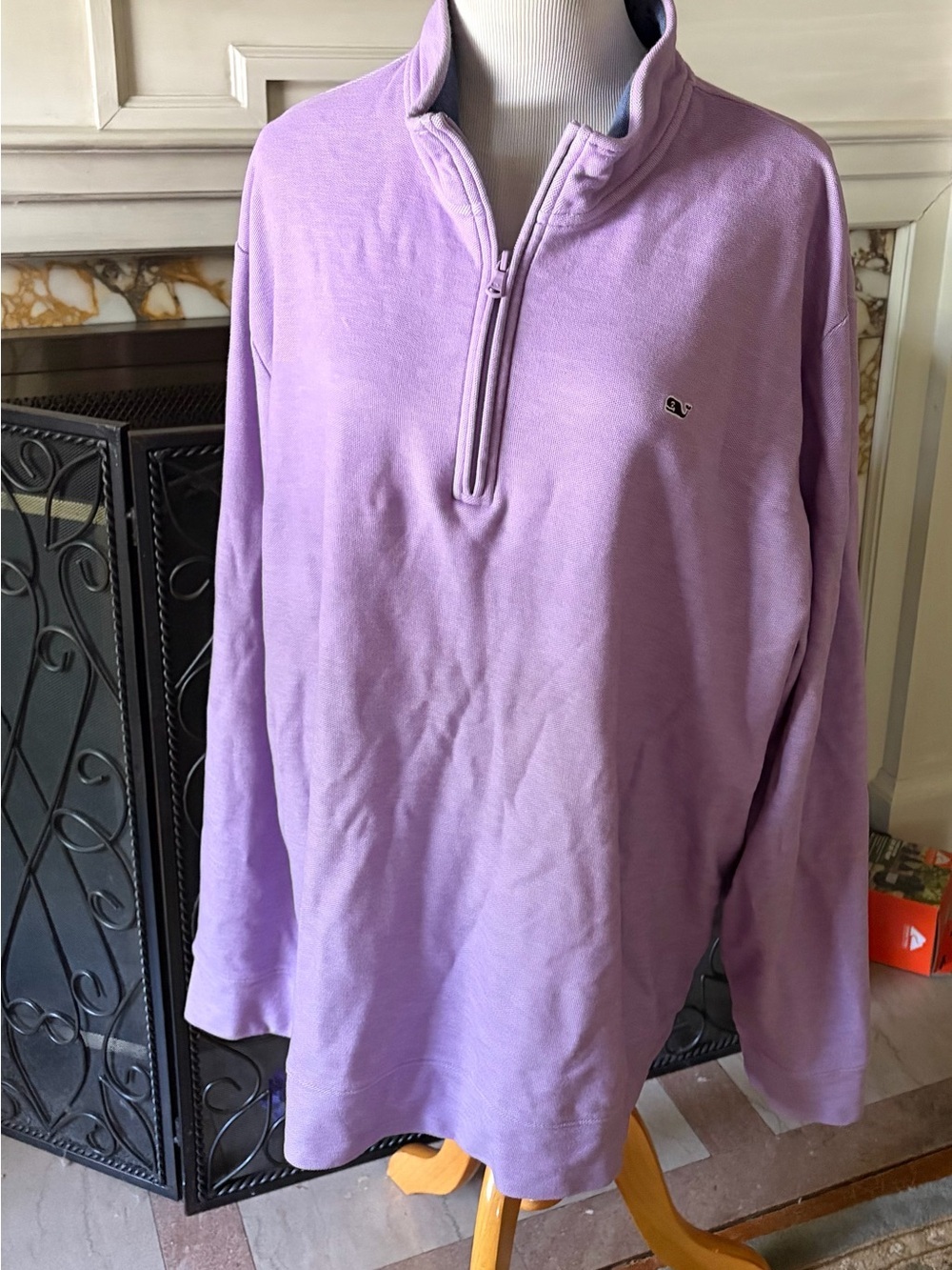 Vineyard Vines Men’s Light Purple Quarter-Zip Pullover